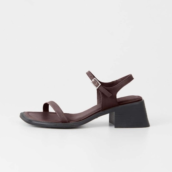EUC Ines Vagabond Shoemakers 40  US10 Brown Chunk heels 2 Strap leather Sandal - Picture 9 of 11
